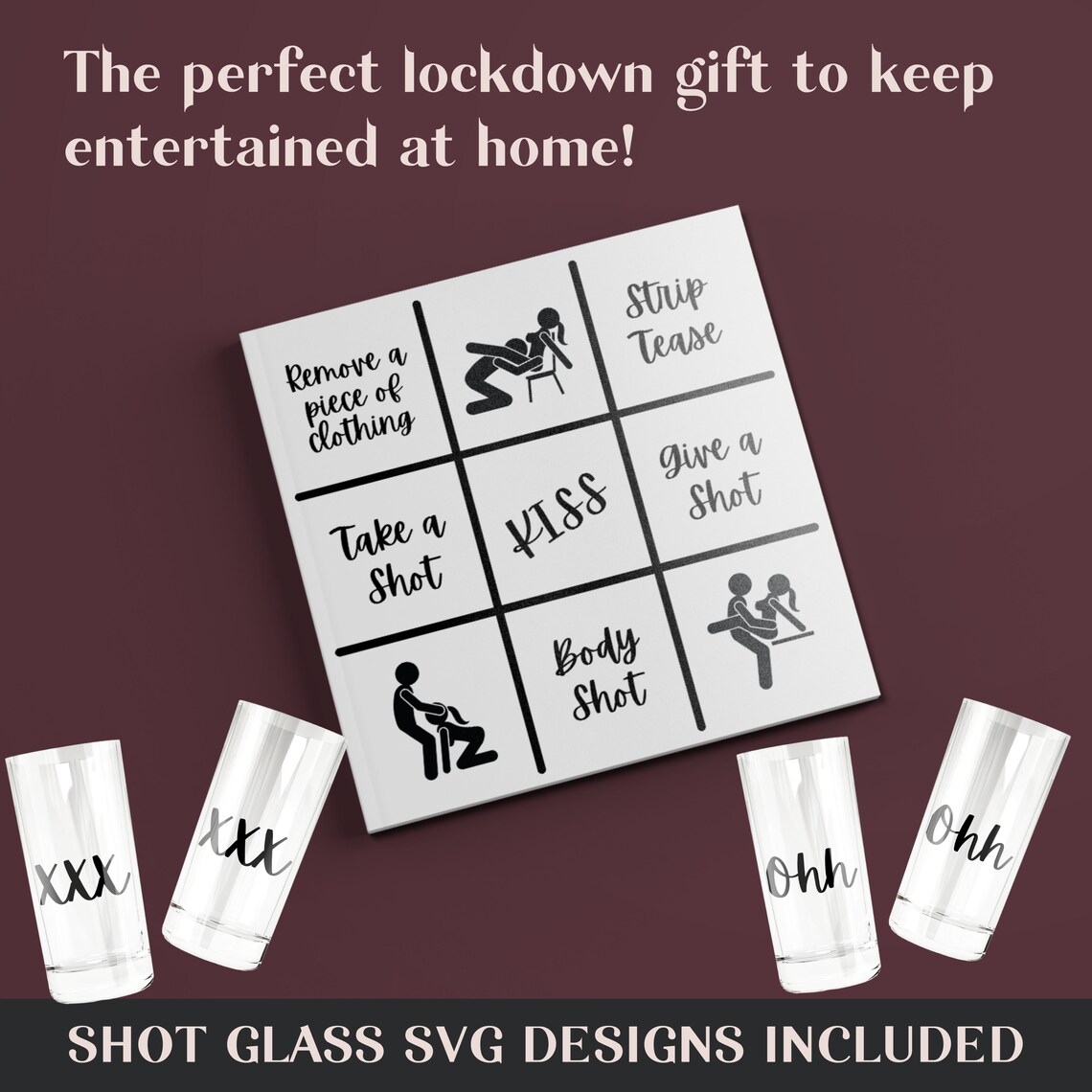Kinky Tic Tac Toe SVG Drinking Games Drunken Games Tic Tac Etsy