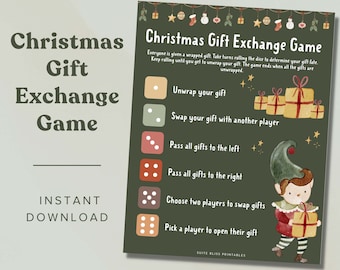 Printable Christmas Gift Exchange Dice Game (PDF)