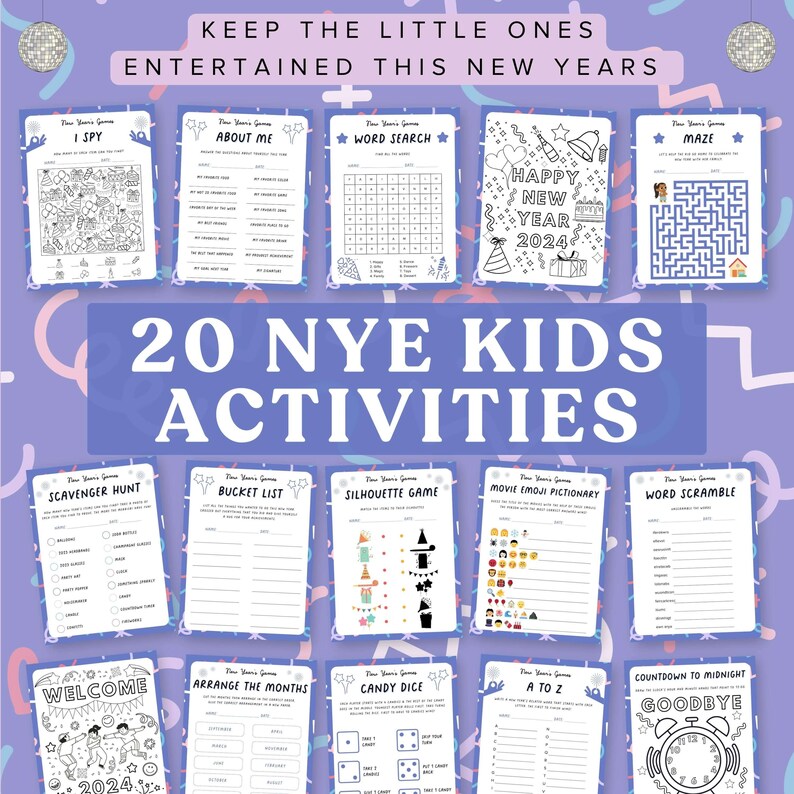 New Years Games Printable for Kids 20 New Years Eve Games Kids New ...