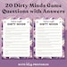 Dirty Minds Game Printable Dirty Minds Bachelorette Game Ladies Night ...