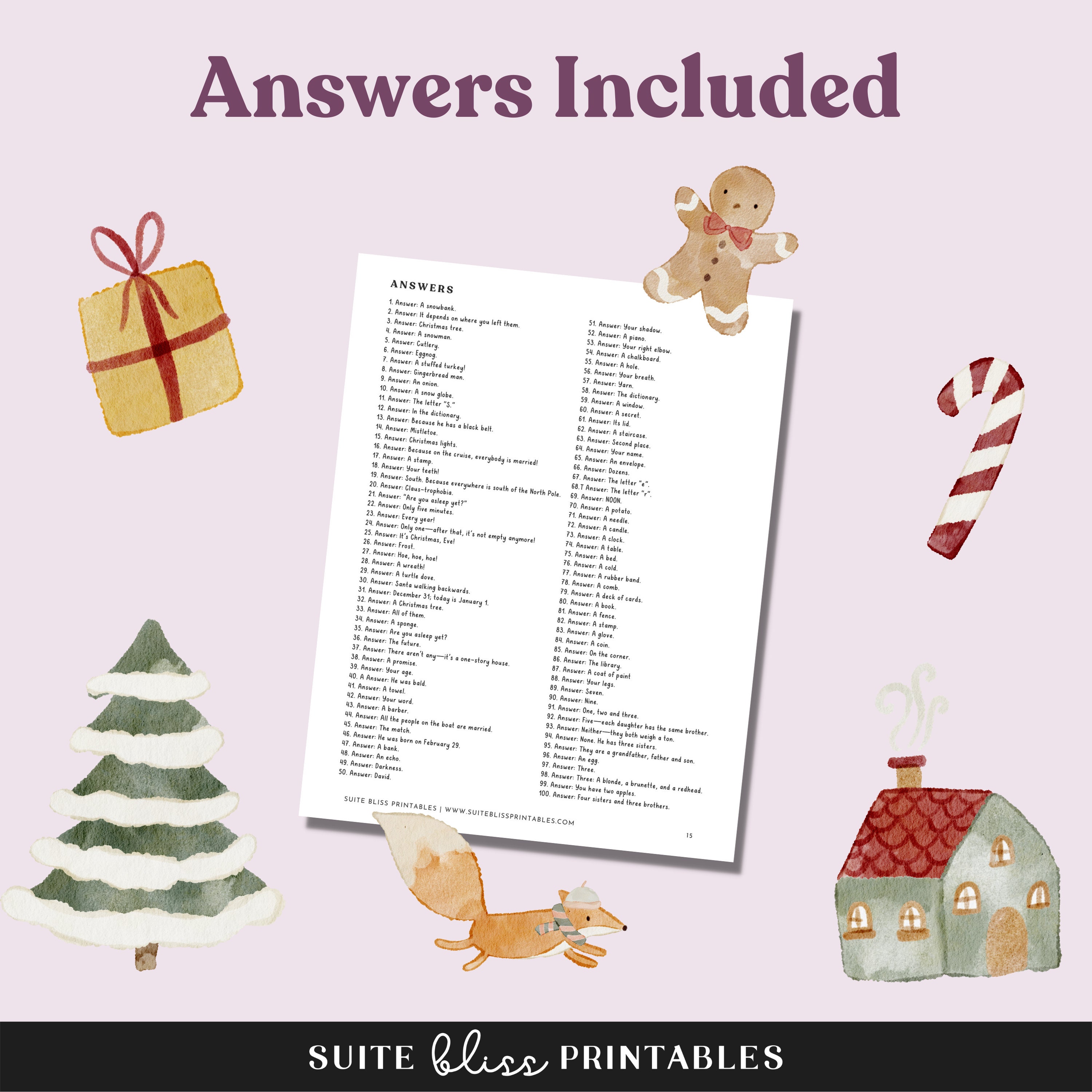Printable Christmas Riddles With Answers Christmas Riddles For Adults