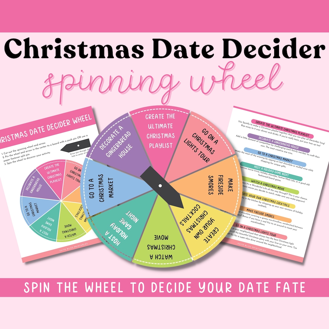 Printable Christmas Date Decider Spinning Wheel. December Date Night