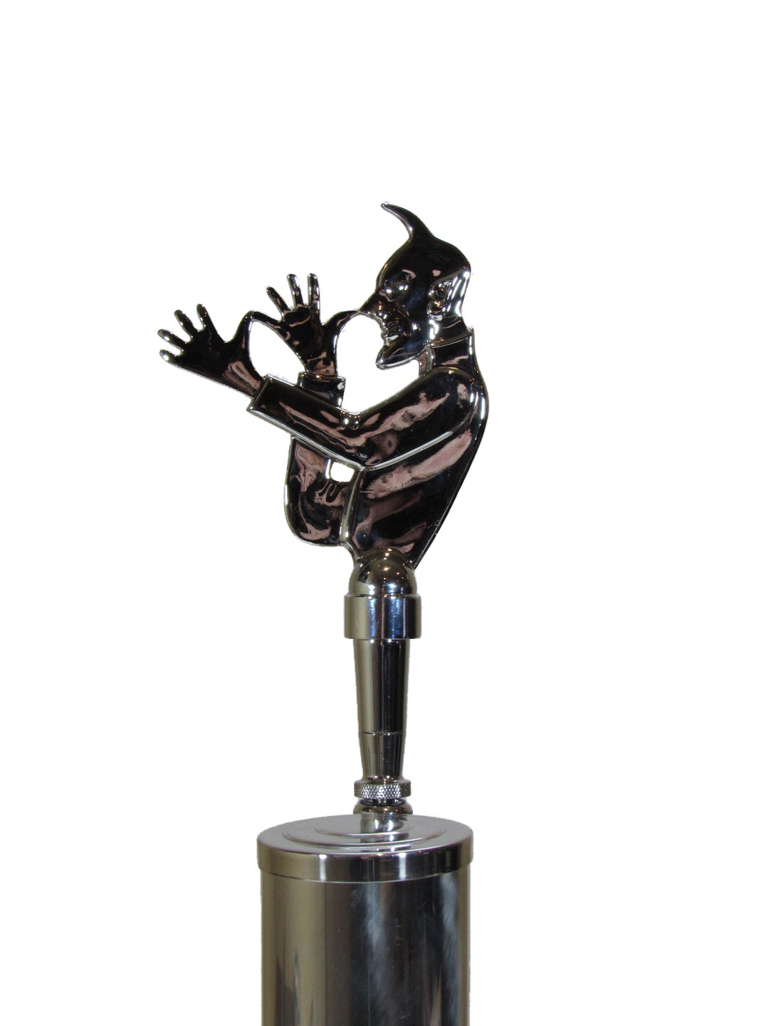 Thumbing Devil Chrome Metal Sports Bar Beer Tap Handle Etsy