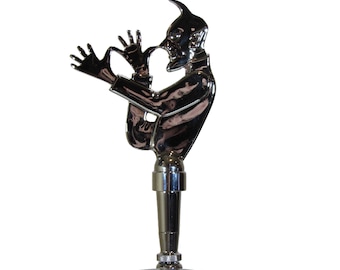 Thumbing Devil Chrome Metal Sports Bar Beer Tap Handle Kegerator Breweriana Bar