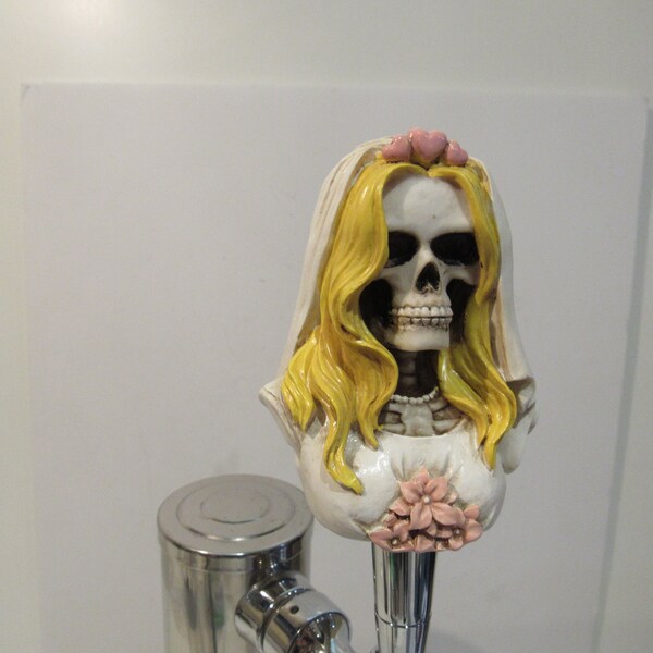 Tap Handle Skeleton Goth Bride Beer Man Cave Wedding Reception Day of the Dead