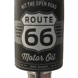 Route 66 Oil Can Beer Tap Handle Vintage Look Mechanic Gift Kegorator Bar Accessory Party Man Cave