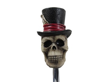 Lucky 13 Tall Top Hat Skull Head Shifter Shift Knob Rat Rod Lever