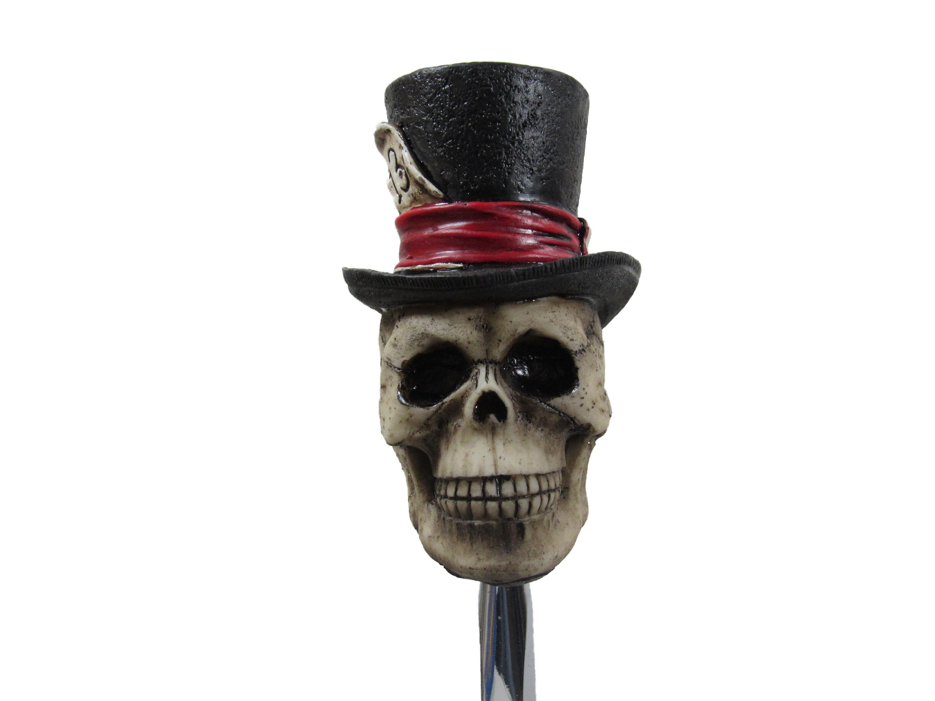 Skull Mirror Dangler Shift Knob - American Made Skeleton Dangler For Rat Rod & Gothic Style