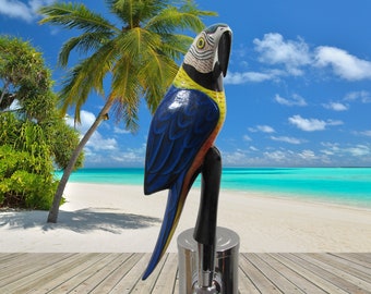 Hölzern Blauer Papagei Bier Hahn Griff Sport Bar Kegerator Brecheriana Tiki