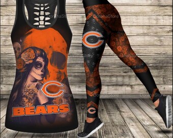 Chicago Bears NFL Combo Tank Top & Legging, Yoga Tank Top, Sports Leggings  PHT292101G09