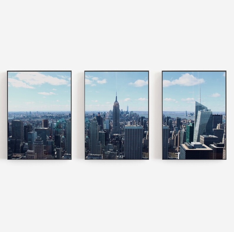 New York City Skyline Photography Prints 3 Piece Wall Art - Etsy