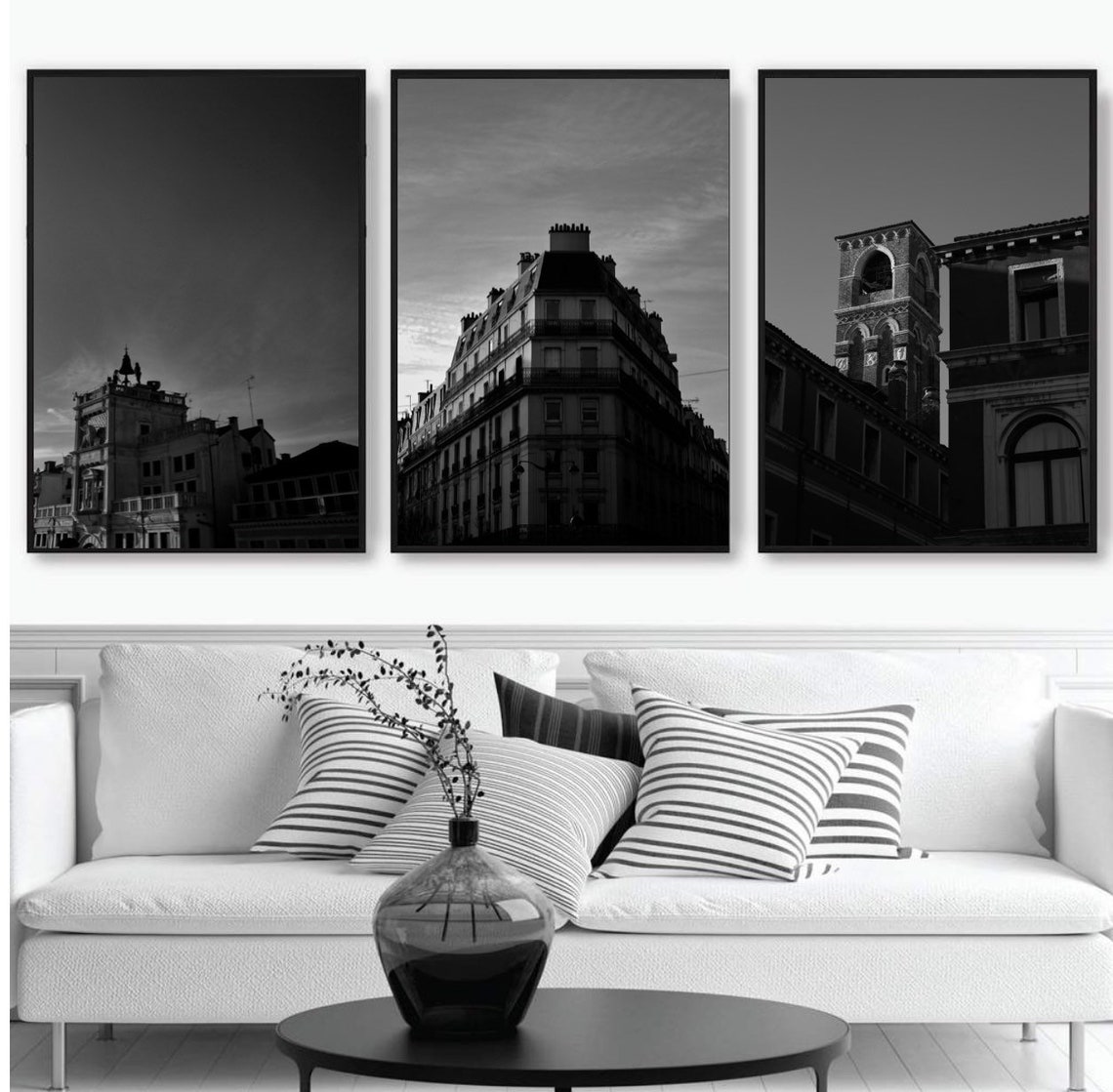 Set of 3 Black and White Photography Prints Aesthetic wall | Etsy