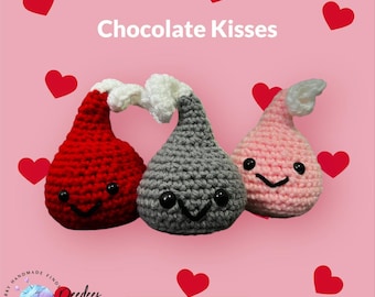Chocolate Kiss Valentines Day crochet Plush.