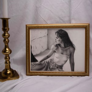 Original charcoal drawing, &quot;Encapsulated&quot; signed by artist, artwork, handmade, collectible, art, artist, 9x12