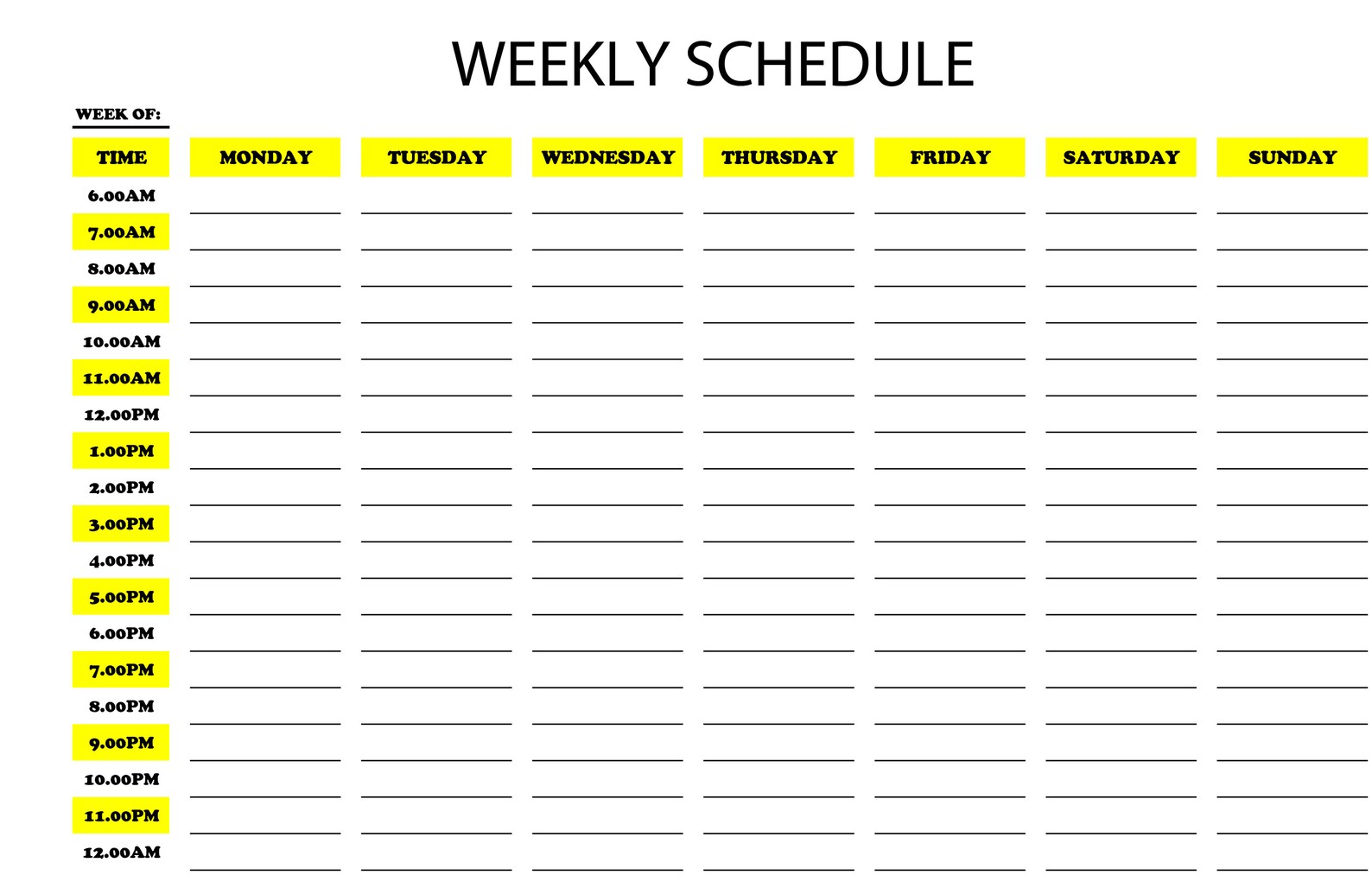 6 colours weekly schedule weekly planner revision etsy