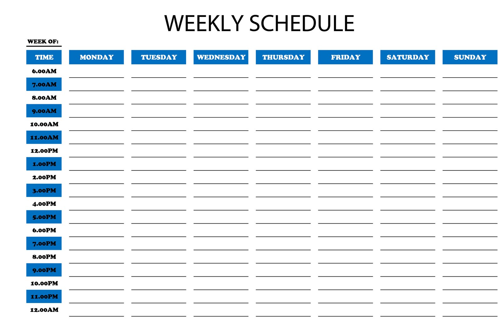 6 colours weekly schedule weekly planner revision etsy