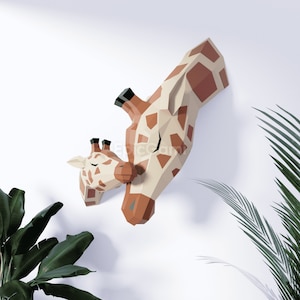 Giraffa modello di carta 3D SVG e PDF / Modello di giraffa fai da te modello di carta 3D / giraffa origami, giraffa low poly