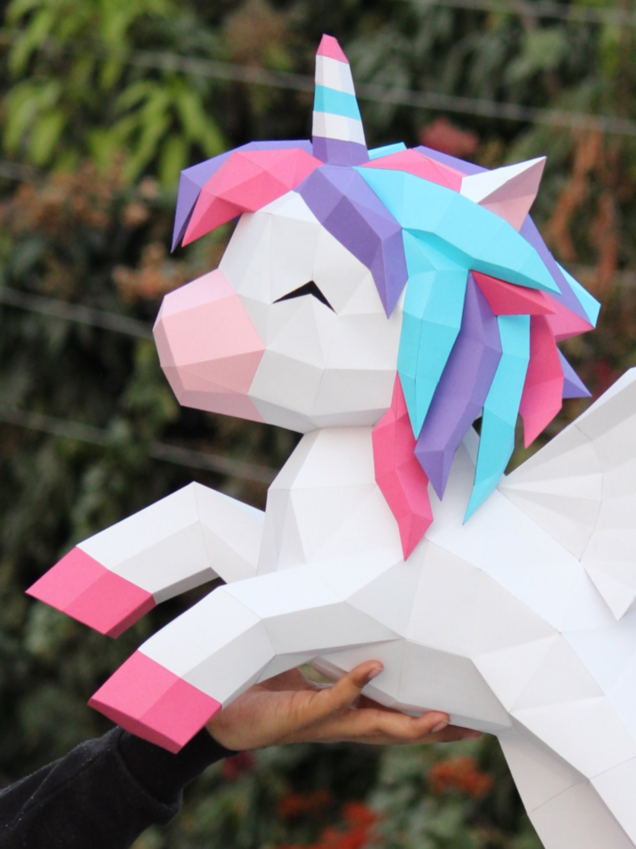 3d Paper Unicorn Unicorn Papercraft Model Diy Template 3d Paper ...