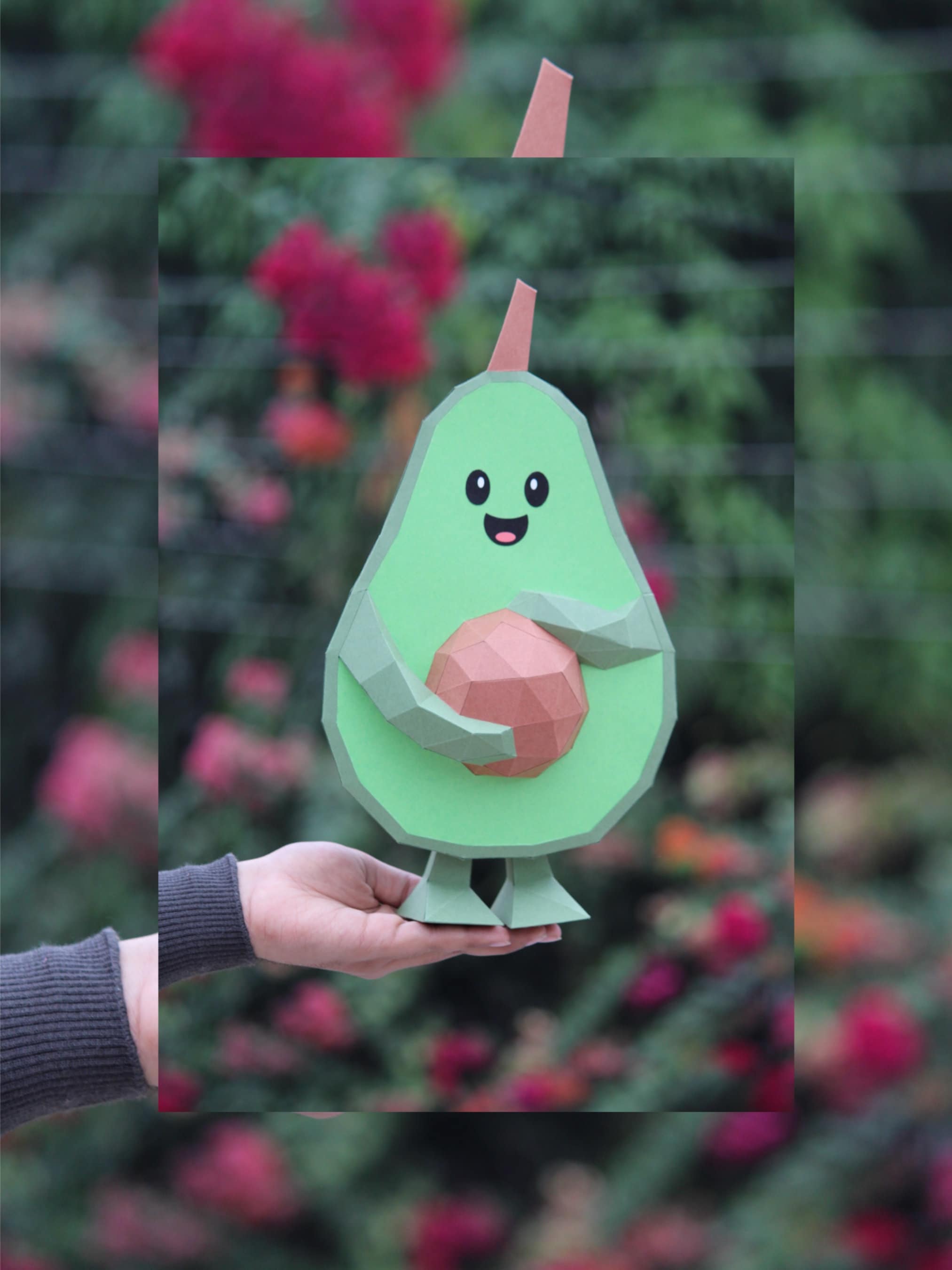 Avocado 3d Paper Craft Model SVG and PDF | Diy 3d Paper Craft