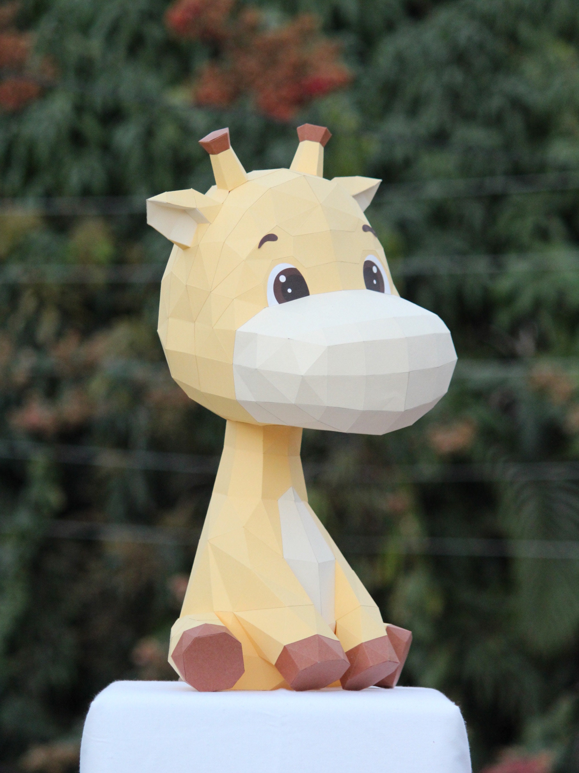 Low poly paper craft giraffe 3d giraffe papercraft DIY Etsy