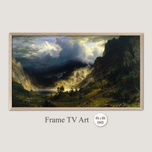 Samsung Frame TV Art, 4k & 8k UHD-2 Digital Wall Art, Albert Bierstadt - A Storm in the Rocky Mountains, Instant Download