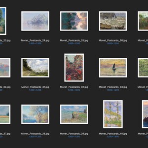50 Claude Monet Postcards, Printable Art, Digital Paper, Instant ...