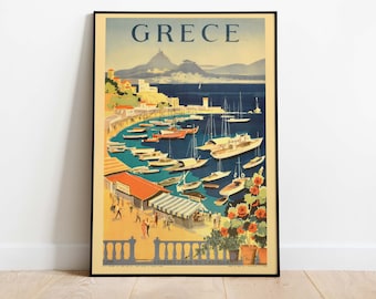 Griechenland Poster, Vintage Reise Poster, herunterladbare Hi-Res Art Print, Instant Download