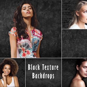 Black Grunge Texture Backdrops, 10 HiRes Fine Art Images, Downloadable Backgrounds, Photoshop Overlay, Instant Download