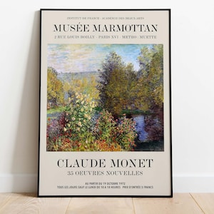 Claude Monet Exhibition Poster, A Corner of the Garden at Montgeron, Instant Download