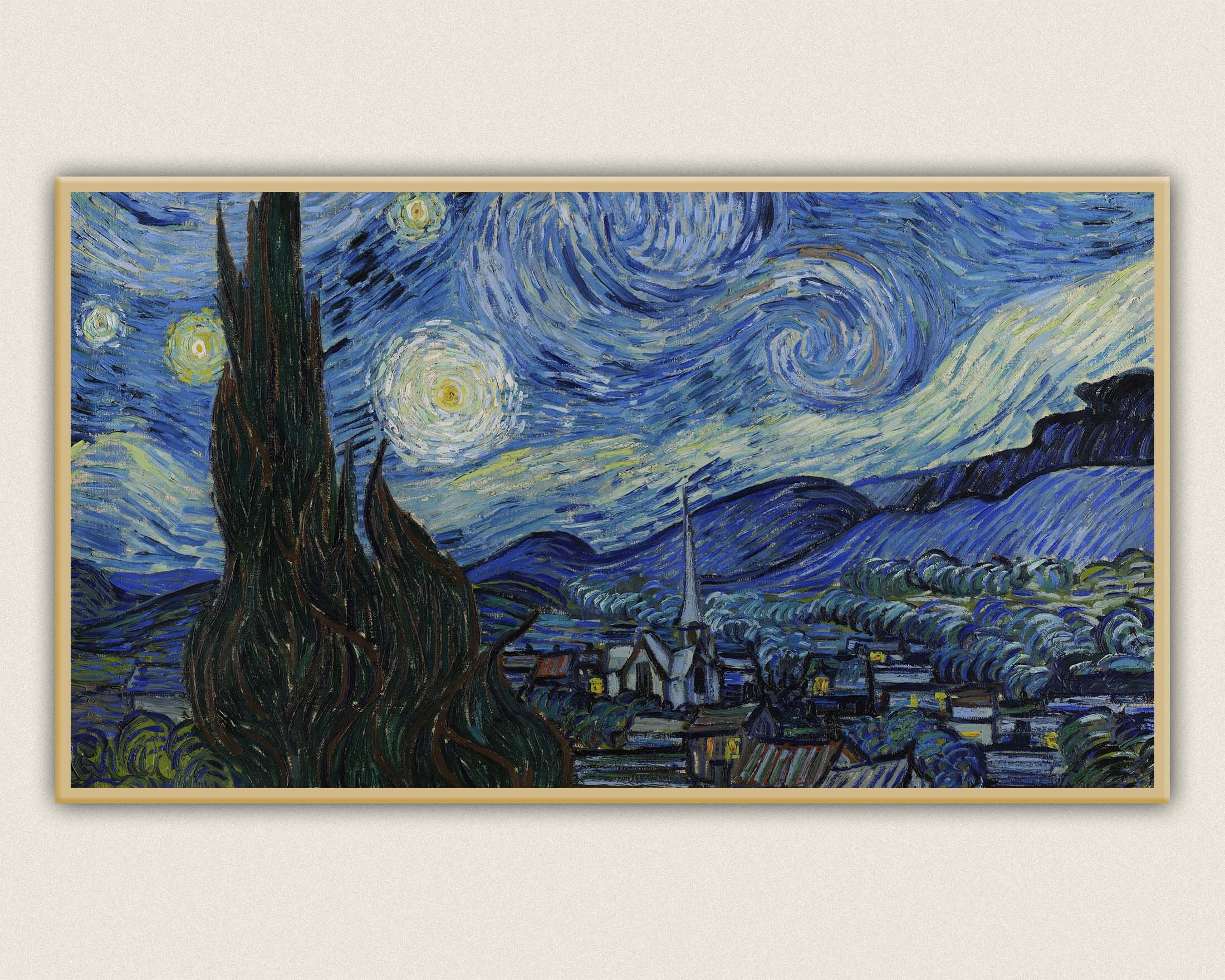 Samsung Frame TV Art Vincent van Gogh De sterrennacht - Etsy België