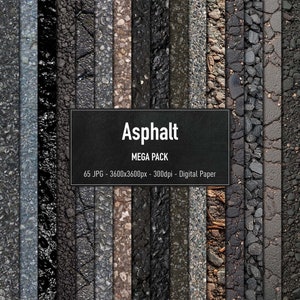 Asphalt - Mega Pack, 65 Different Real Images, Digital Paper, Instant Download