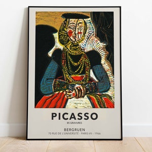 Picasso Exhibition Poster, Vintage Downloadable Art Print, Instant Download, Galery Berggruen, Paris 1960
