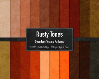 Rusty Tones, 20 Seamless Pattern, Rusty Texture, Digital Scrapbooking Paper, Instant Download