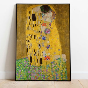 Gustav Klimt - Der Kuss, druckbares Poster, Kunstdruck, Sofort Download