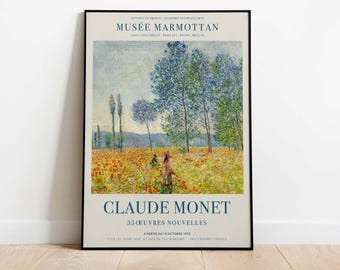 Claude Monet Exhibition Poster, Unter den Pappeln, Downloadable Art Print, Instant Download