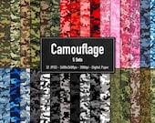 迷彩柄、32種類のデザインセット、Vol.1～5、アーミーカモフラージュ