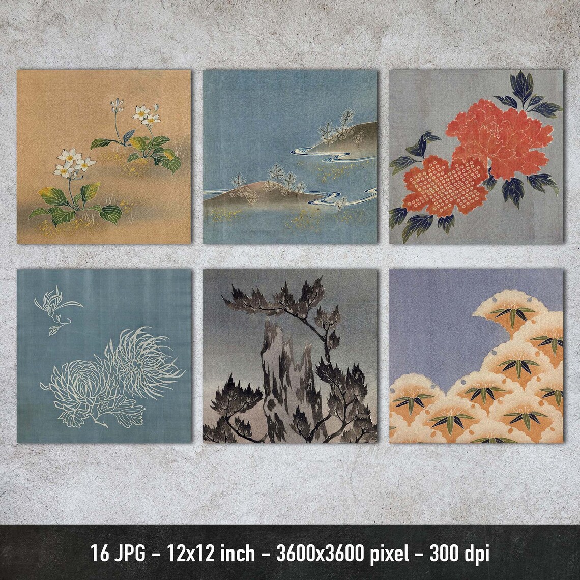 Antique Japanese Fabric Designs 16 Different Images Digital Etsy