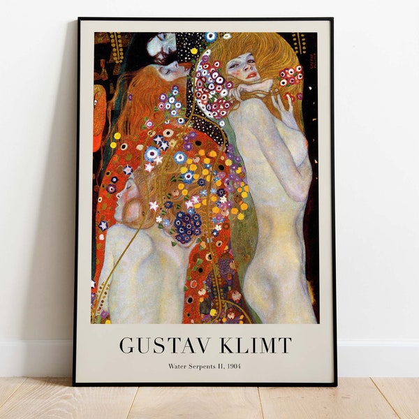 Gustav Klimt - Water Serpents II, Printable Poster, Art Print, Instant Download