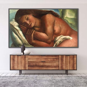 Samsung Frame TV Art, 4k & 8k UHD-2 Digital Wall Art, Emiliano di Cavalcanti Naked Mulata Asleep, Instant Download image 2