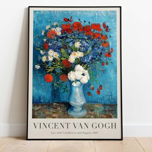 Vincent van Gogh - Jarrón con acianos y amapolas, cartel imprimible, arte descargable, descarga instantánea
