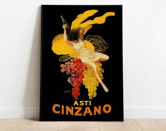 Affiche de cuisine vintage Asti Cinzano, impression d'art téléchargeable, publicité de boissons, téléchargement immédiat