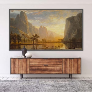 Samsung Frame TV Art, Albert Bierstadt Valley of the Yosemite, 4k & 8k UHD-2 Digital Wall Art, Instant Download image 2