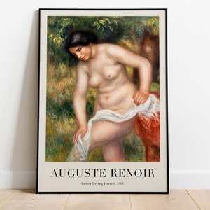 Auguste Renoir - Bather Drying Herself, French Oil Painting, Printable Poster, Impressionist Style, Instant Download