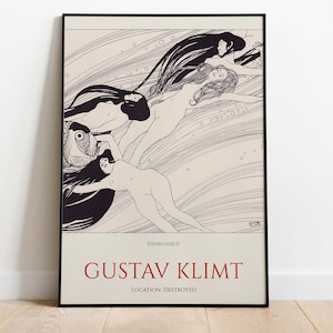 Gustav Klimt Exhibition Poster - Fishblood II, Printable Poster, Art Print, Instant Download