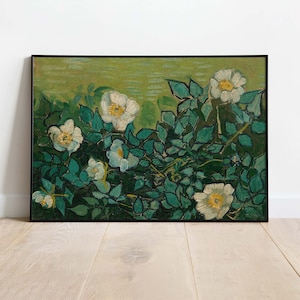 Vincent van Gogh - Rosas salvajes, cartel descargable, arte imprimible, descarga instantánea