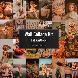 Könnte beinhalten: Ein digitales Collage-Kit mit 100 herbstlichen Bildern. Die Bilder beinhalten Kürbisse, Blätter, Eichhörnchen, Katzen und vieles mehr. Die Bilder sind perfekt, um eine gemütliche und herbstliche Atmosphäre in Ihrem Zuhause zu schaffen.