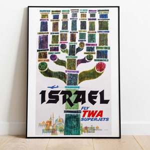 Israel, Vintage Travel Poster, Downloadable Hi-Res Art Print, Instant Download