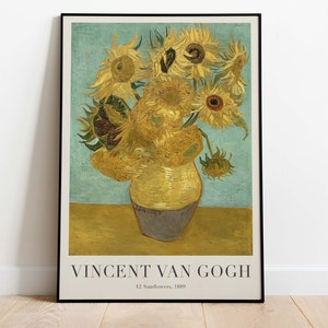 Vincent van Gogh - 12 Sunflowers, 1889, Downloadable Poster, Printable Art, Instant Download