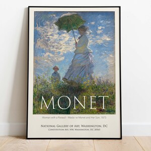 Claude Monet Exhibition Poster, Woman with a Parasol, Madame Monet and Her Son, Instant Download