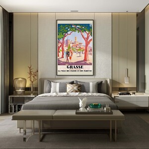 Grasse, cartel de viaje francés vintage, impresión de arte de alta resolución descargable, descarga instantánea imagen 6